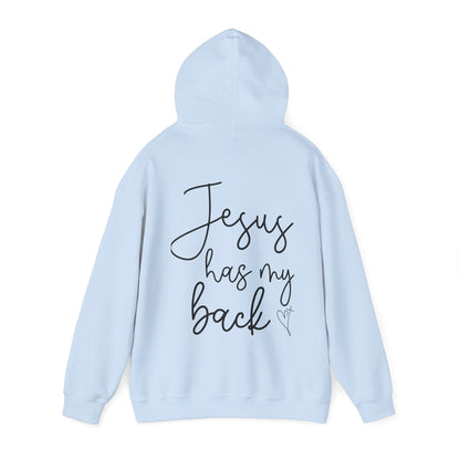 Jesus Has My Back” Unisex Hoodie – Faith-Inspired Comfort