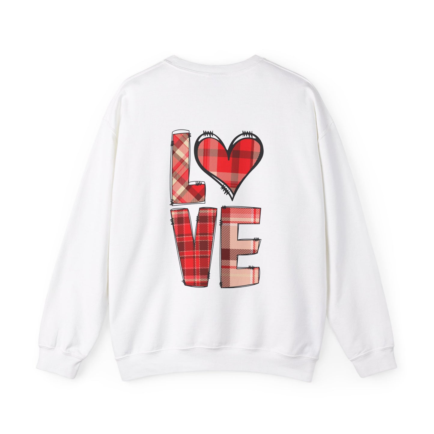 Plaid Heart Love Pullover – Unisex Valentine's Sweater for Him or Her