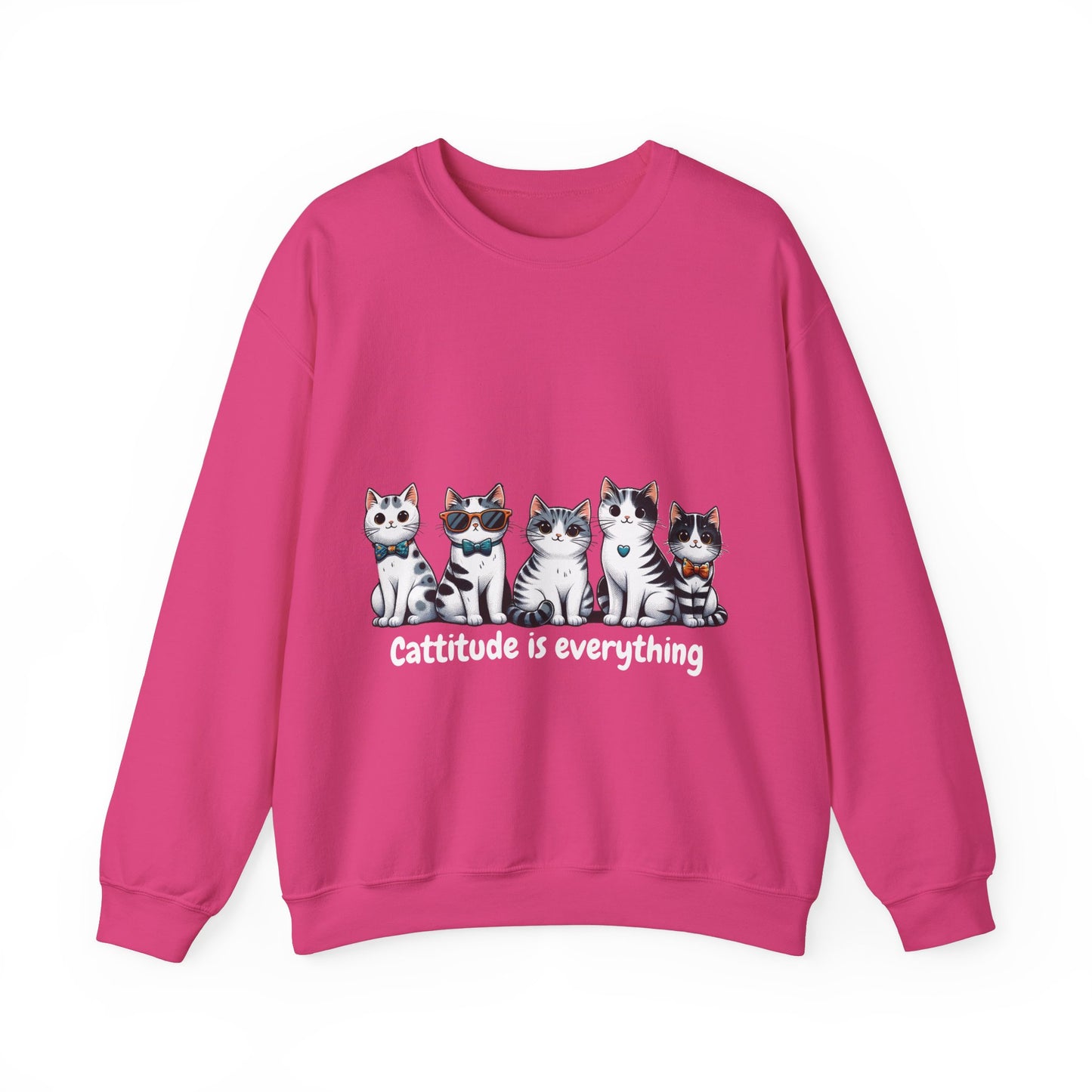 Catitude Is Everything” Unisex Sweater – Cute Cat Graphic Jumper