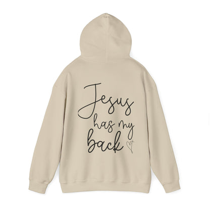 Jesus Has My Back” Unisex Hoodie – Faith-Inspired Comfort