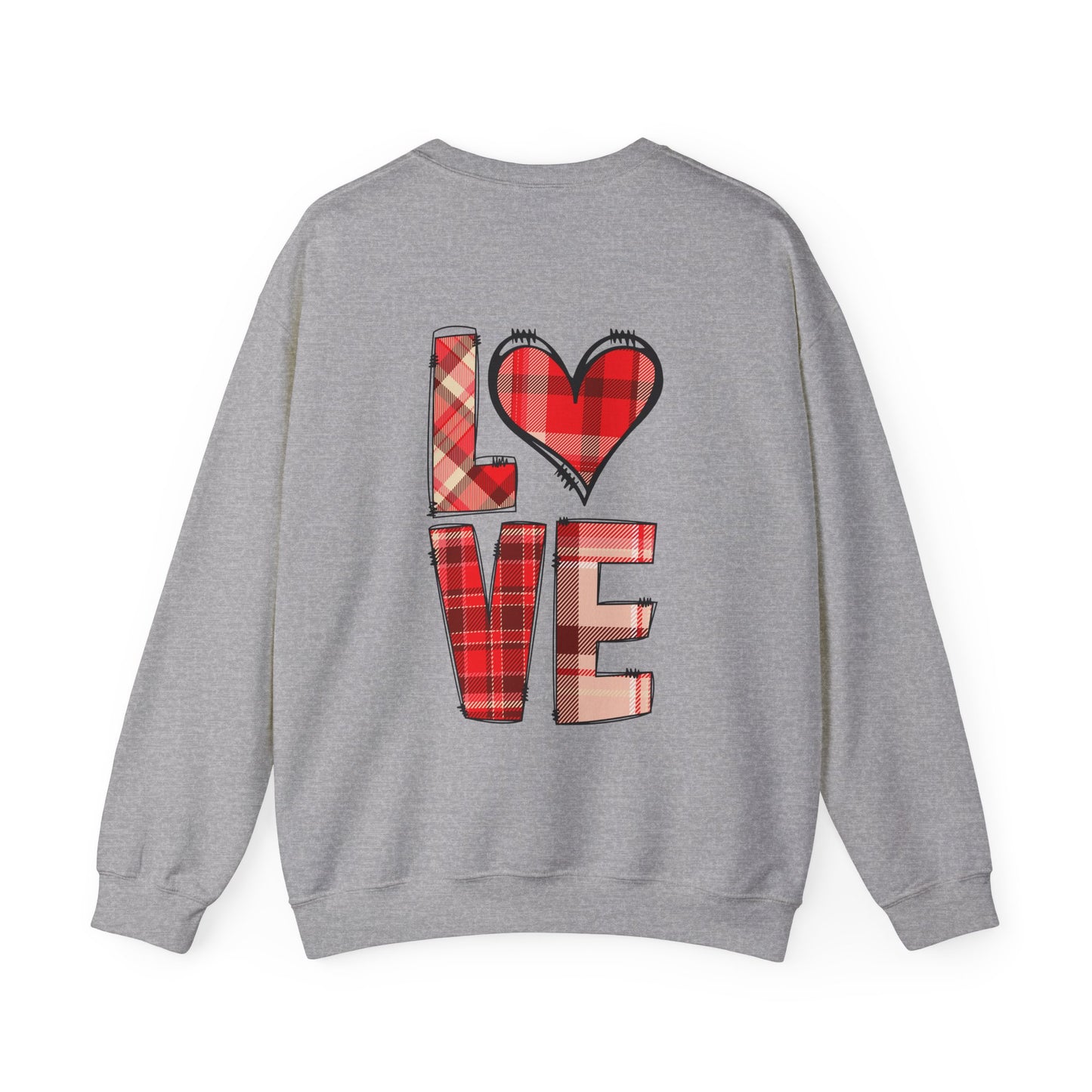 Plaid Heart Love Pullover – Unisex Valentine's Sweater for Him or Her