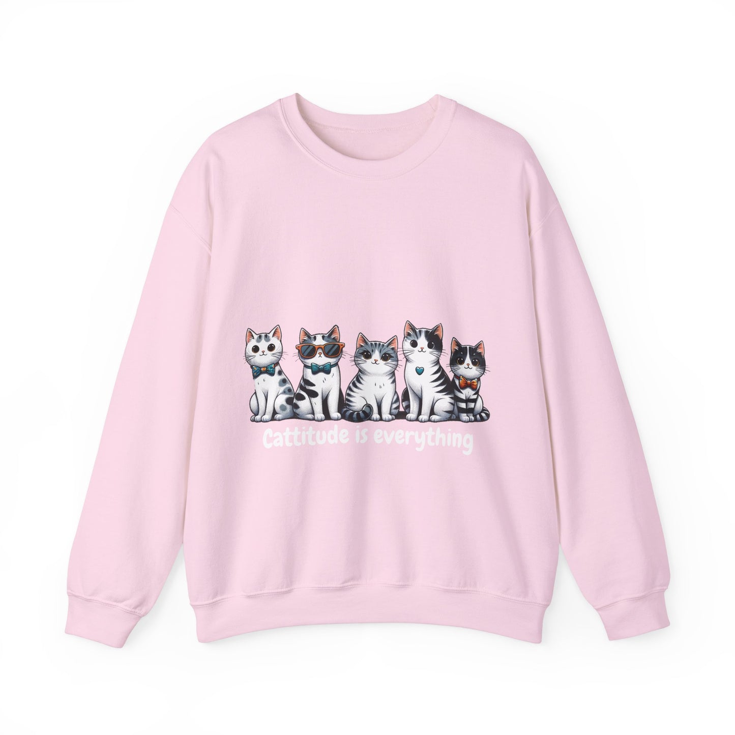 Catitude Is Everything” Unisex Sweater – Cute Cat Graphic Jumper