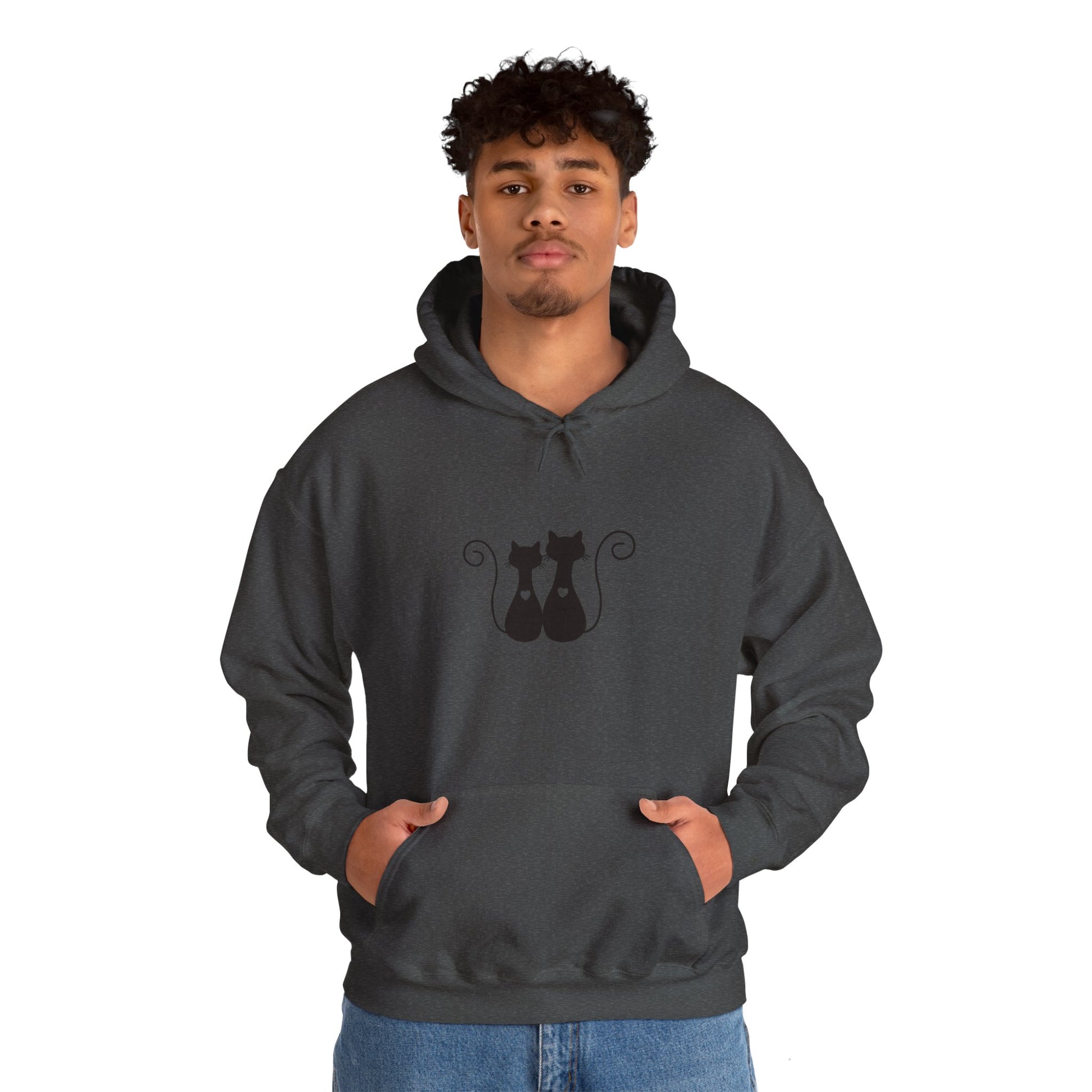 Two Black Cats Hoodie – Cosy Unisex Sweatshirt - Elite digital Circle