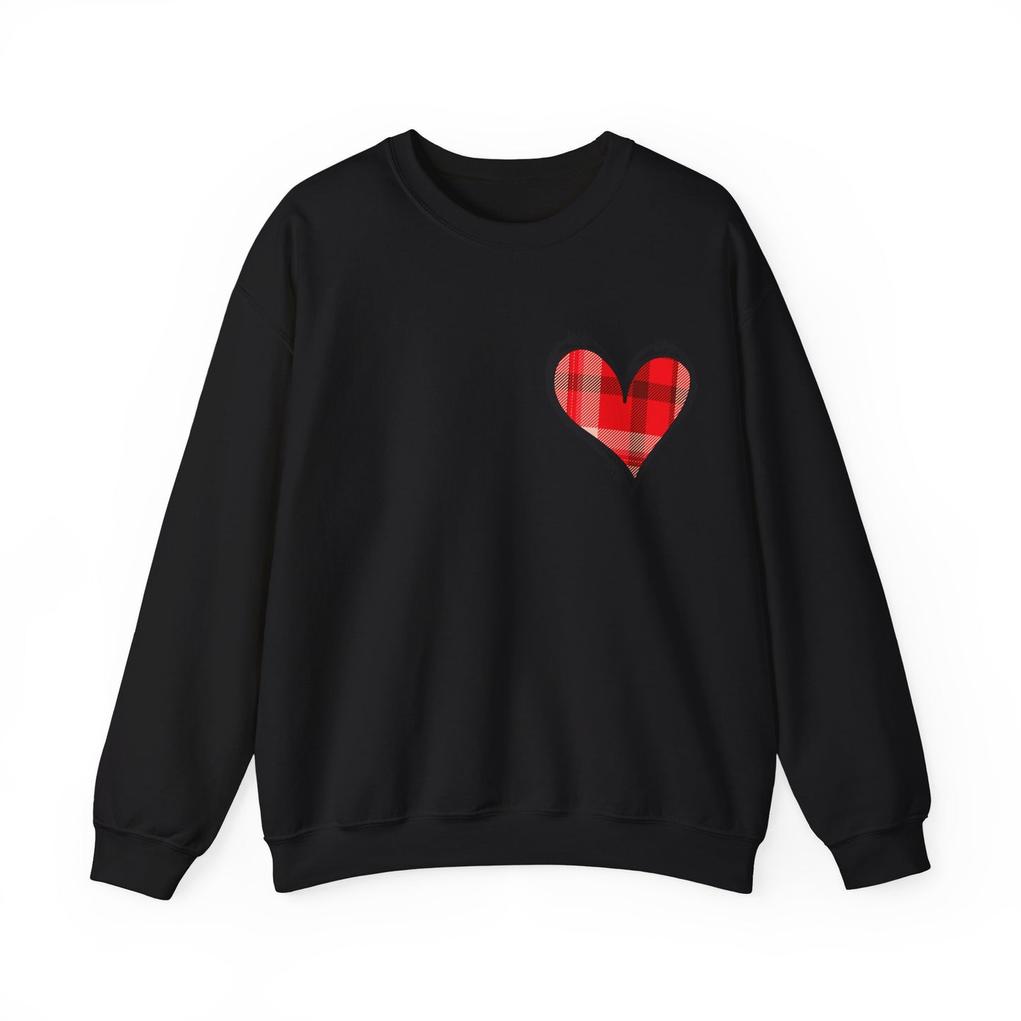 Plaid Heart Love Pullover – Unisex Valentine's Sweater for Him or Her