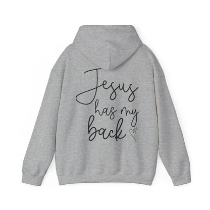 Jesus Has My Back” Unisex Hoodie – Faith-Inspired Comfort