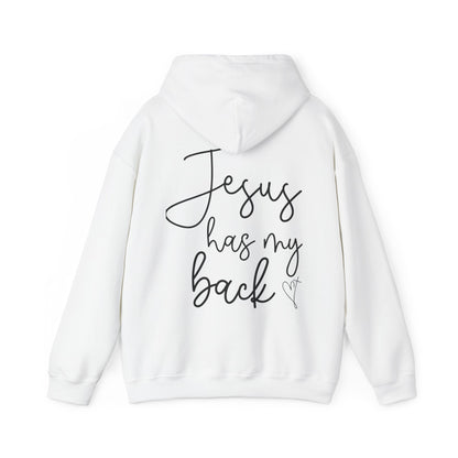 Jesus Has My Back” Unisex Hoodie – Faith-Inspired Comfort