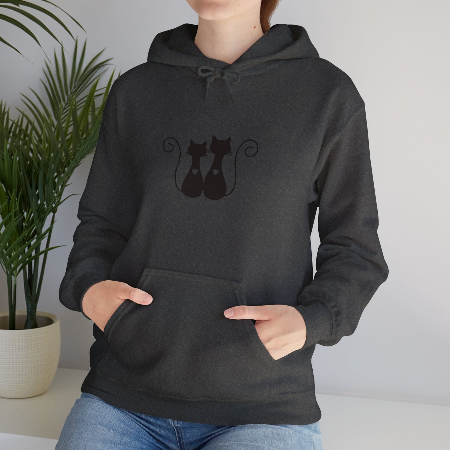 Two Black Cats Hoodie – Cosy Unisex Sweatshirt - Elite digital Circle