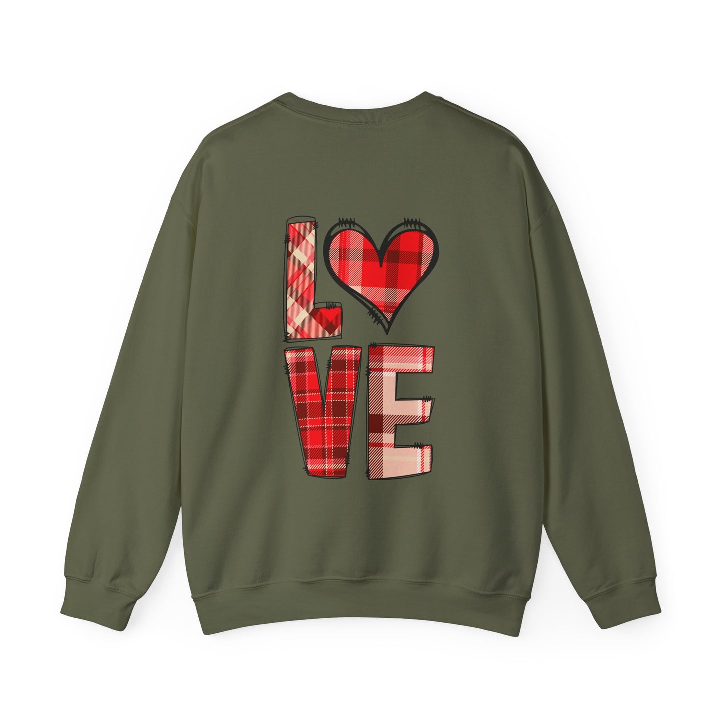 Plaid Heart Love Pullover – Unisex Valentine's Sweater for Him or Her