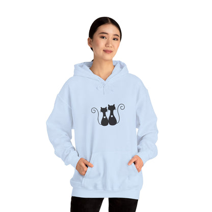 Two Black Cats Hoodie – Cosy Unisex Sweatshirt - Elite digital Circle