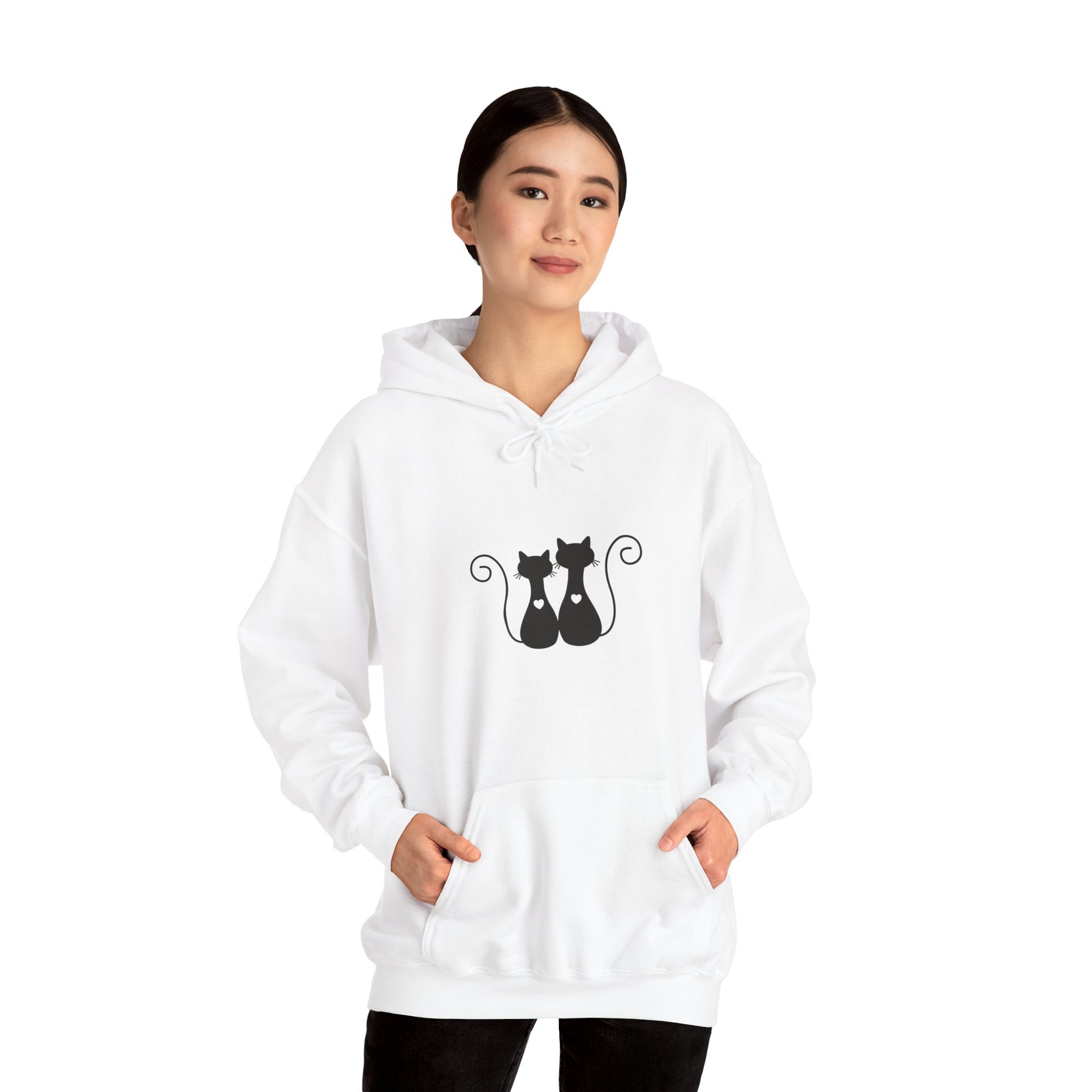 Two Black Cats Hoodie – Cosy Unisex Sweatshirt - Elite digital Circle