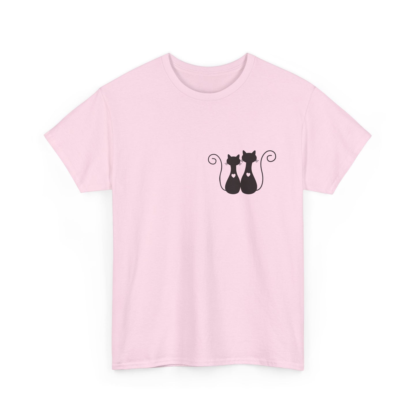 Two Cats Heart T-Shirt – Cute Unisex Cat Lover Tee