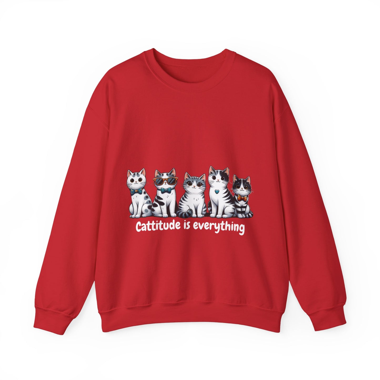 Catitude Is Everything” Unisex Sweater – Cute Cat Graphic Jumper