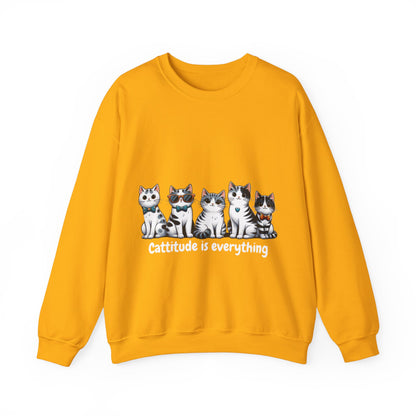 Catitude Is Everything” Unisex Sweater – Cute Cat Graphic Jumper