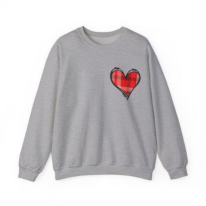 Plaid Heart Love Pullover – Unisex Valentine's Sweater for Him or Her