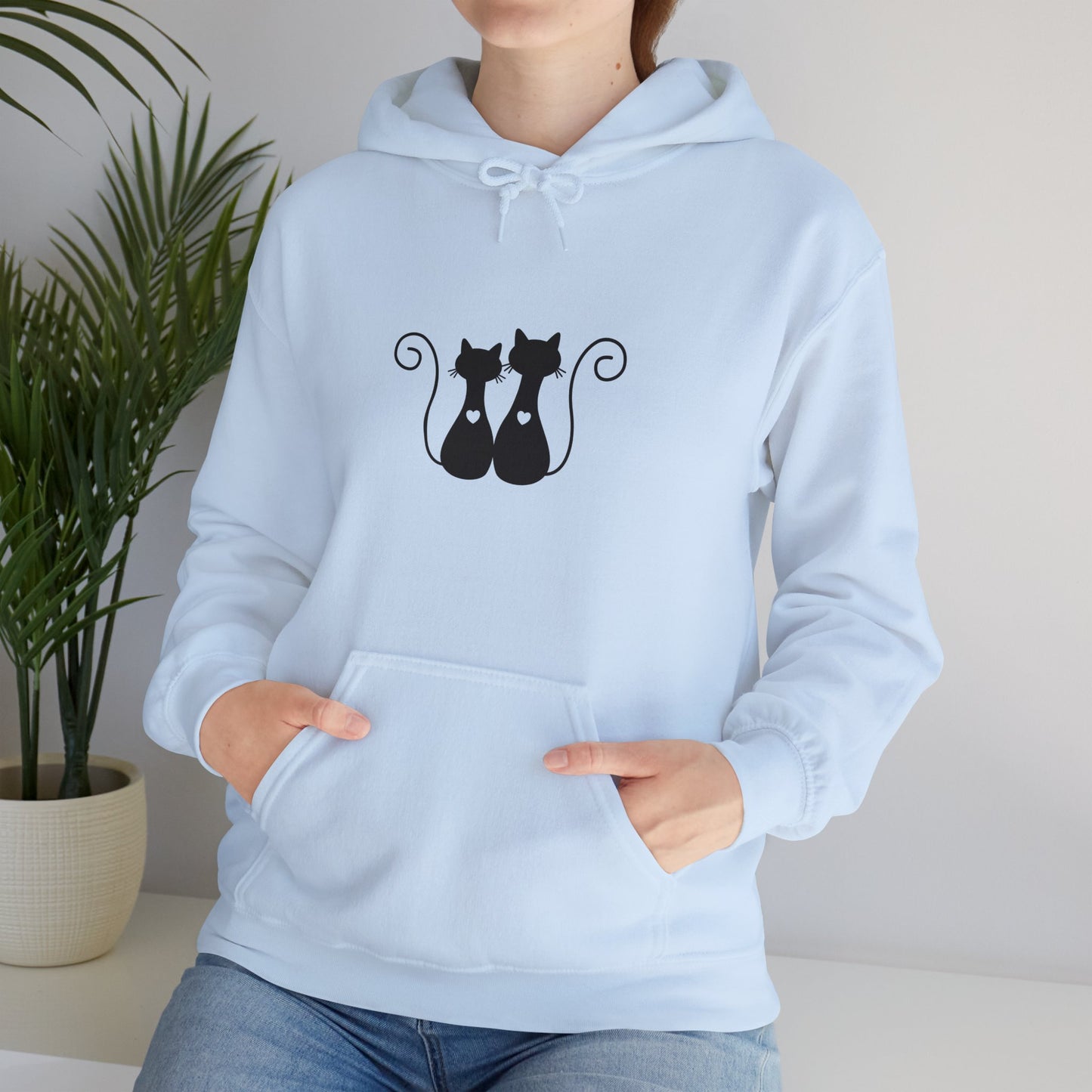 Two Black Cats Hoodie – Cosy Unisex Sweatshirt - Elite digital Circle