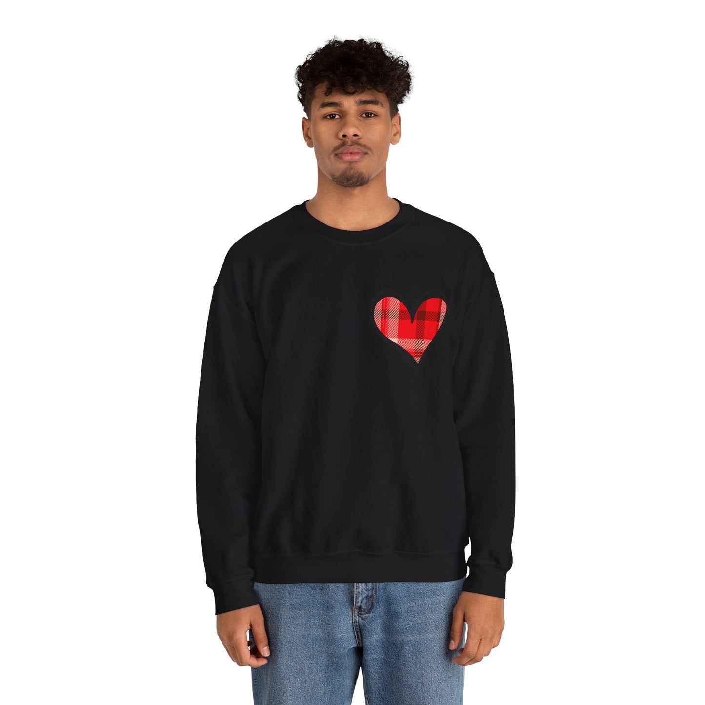 Plaid Heart Love Pullover – Unisex Valentine's Sweater for Him or Her