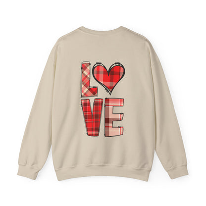 Plaid Heart Love Pullover – Unisex Valentine's Sweater for Him or Her