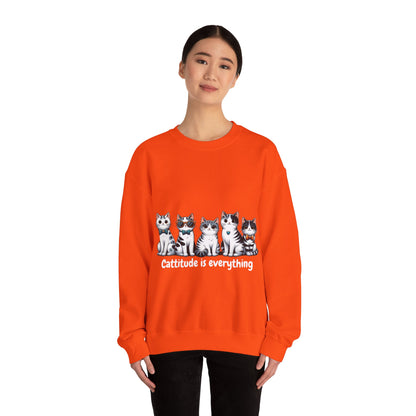 Catitude Is Everything” Unisex Sweater – Cute Cat Graphic Jumper