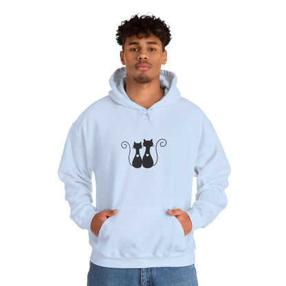 Two Black Cats Hoodie – Cosy Unisex Sweatshirt - Elite digital Circle