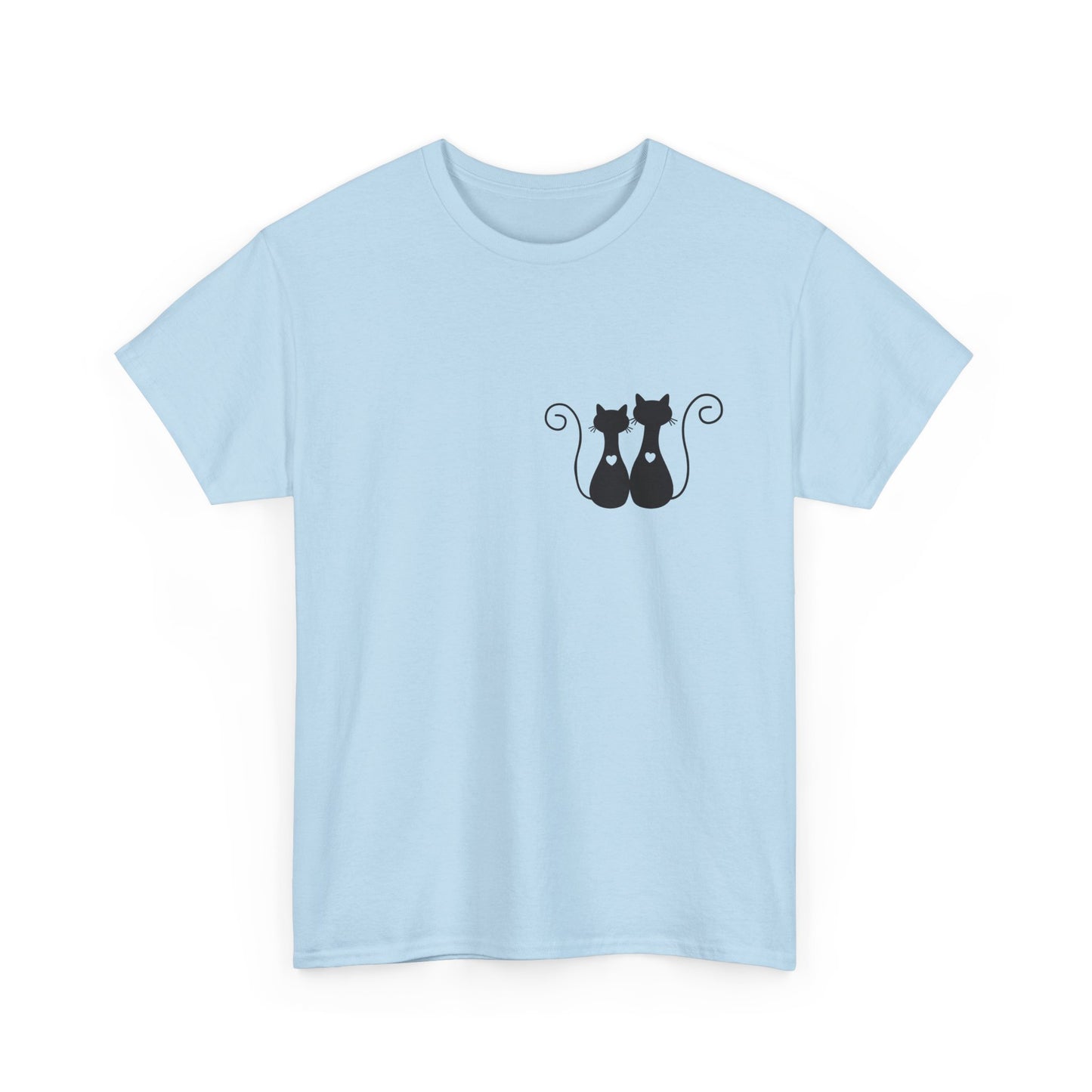 Two Cats Heart T-Shirt – Cute Unisex Cat Lover Tee