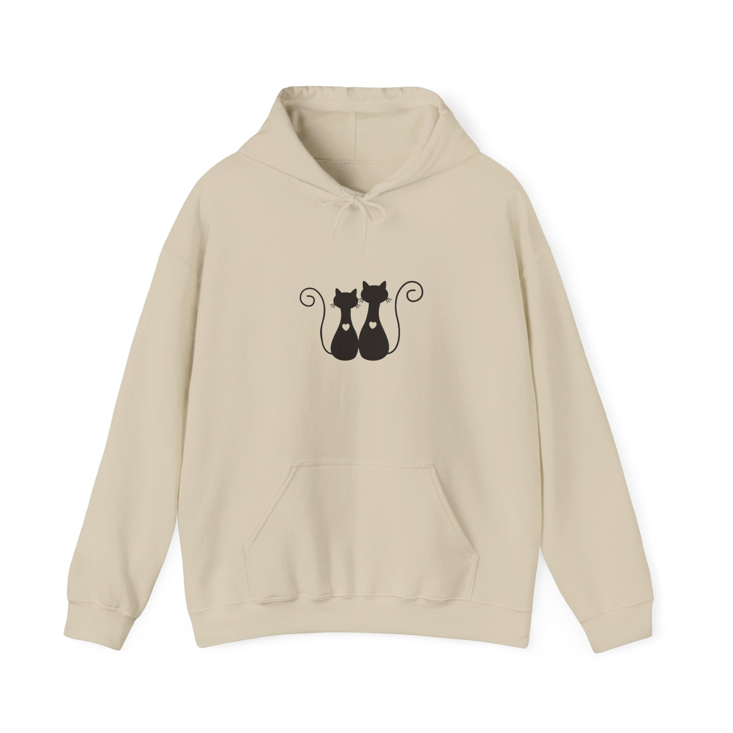 Two Black Cats Hoodie – Cosy Unisex Sweatshirt - Elite digital Circle