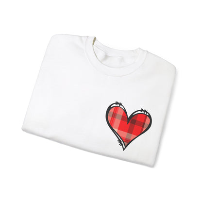 Plaid Heart Love Pullover – Unisex Valentine's Sweater for Him or Her