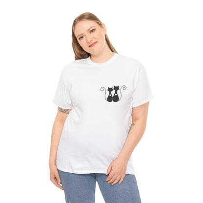 Two Cats Heart T-Shirt – Cute Unisex Cat Lover Tee