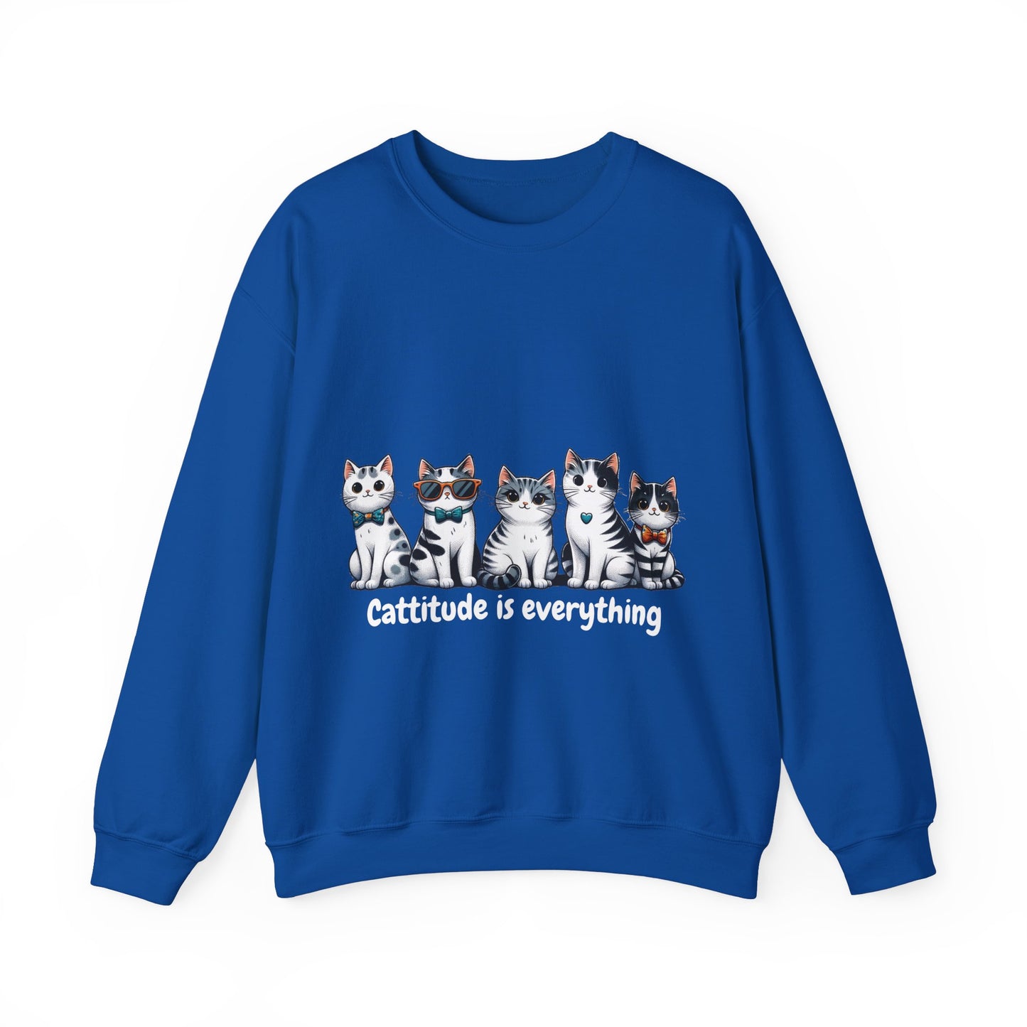 Catitude Is Everything” Unisex Sweater – Cute Cat Graphic Jumper