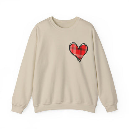 Plaid Heart Love Pullover – Unisex Valentine's Sweater for Him or Her