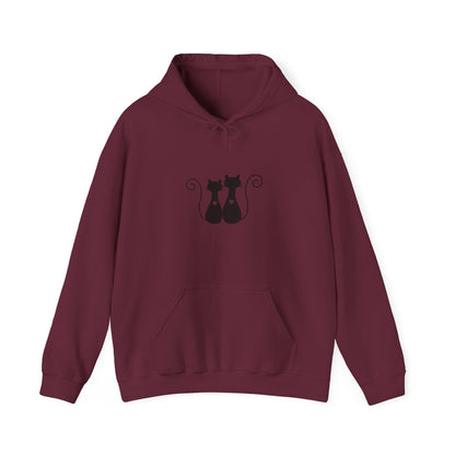 Two Black Cats Hoodie – Cosy Unisex Sweatshirt - Elite digital Circle