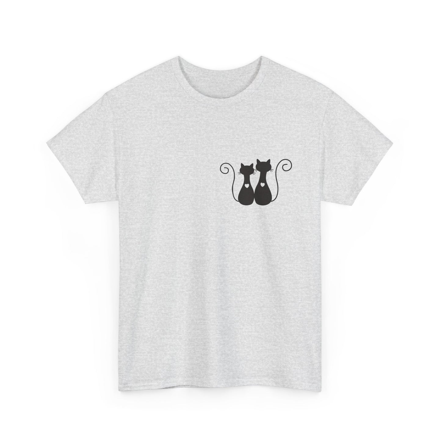 Two Cats Heart T-Shirt – Cute Unisex Cat Lover Tee