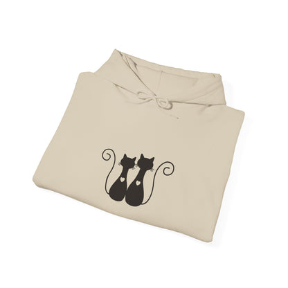 Two Black Cats Hoodie – Cosy Unisex Sweatshirt - Elite digital Circle