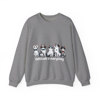 Catitude Is Everything” Unisex Sweater – Cute Cat Graphic Jumper