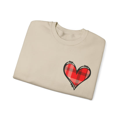 Plaid Heart Love Pullover – Unisex Valentine's Sweater for Him or Her