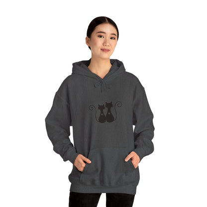 Two Black Cats Hoodie – Cosy Unisex Sweatshirt - Elite digital Circle