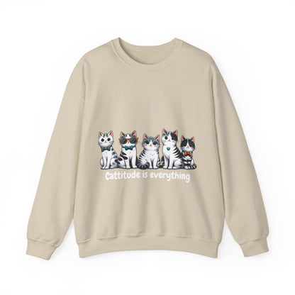 Catitude Is Everything” Unisex Sweater – Cute Cat Graphic Jumper