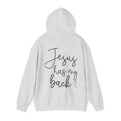 Jesus Has My Back” Unisex Hoodie – Faith-Inspired Comfort