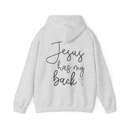 Jesus Has My Back” Unisex Hoodie – Faith-Inspired Comfort