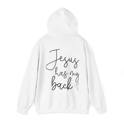 Jesus Has My Back” Unisex Hoodie – Faith-Inspired Comfort