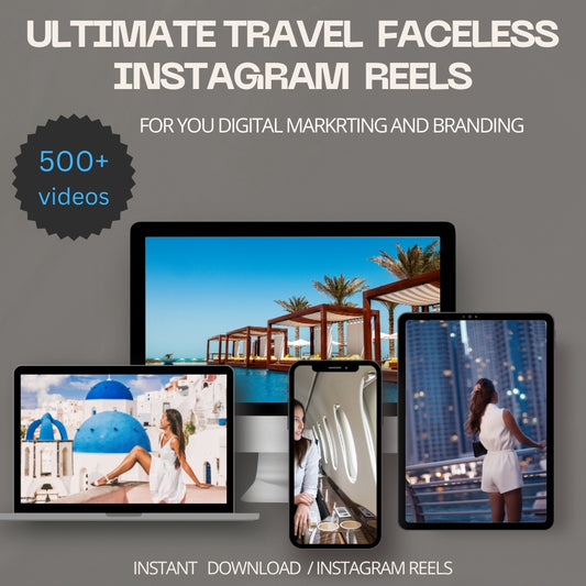 500+ Travel Instagram Reels | Instant Download | Captivating Faceless Content for Adventurers & Travel Brands